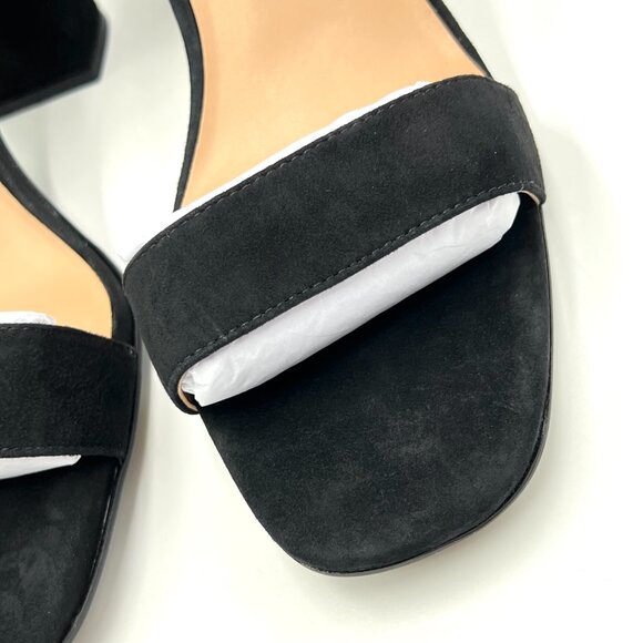 Aerosoles Womens‎ Size 10 Landon Black Suede Leather Block Heels Sandals Shoes - Picture 5 of 14